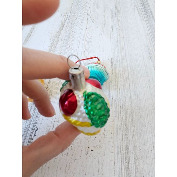 Vintage glass mercury basket fruit flour ornament West Germany set - Picture 8 of 14